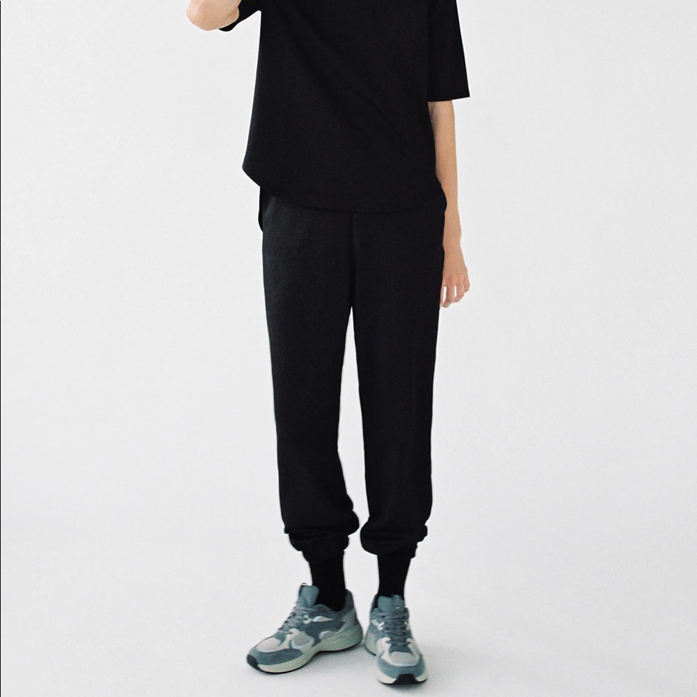 Zara SERGED JOGGING PANTS High-waisted Pockets NEW